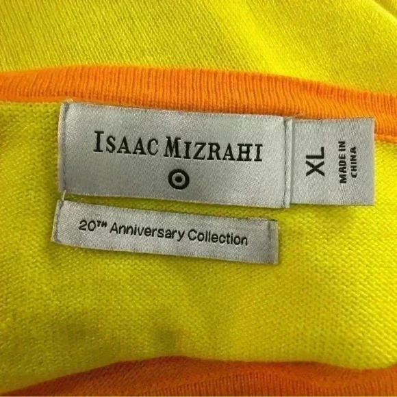Isaac Mizrahi XL Target Colorblock Cotton + Rayon Sweater, Orange/Yellow/Pink - Picture 8 of 10